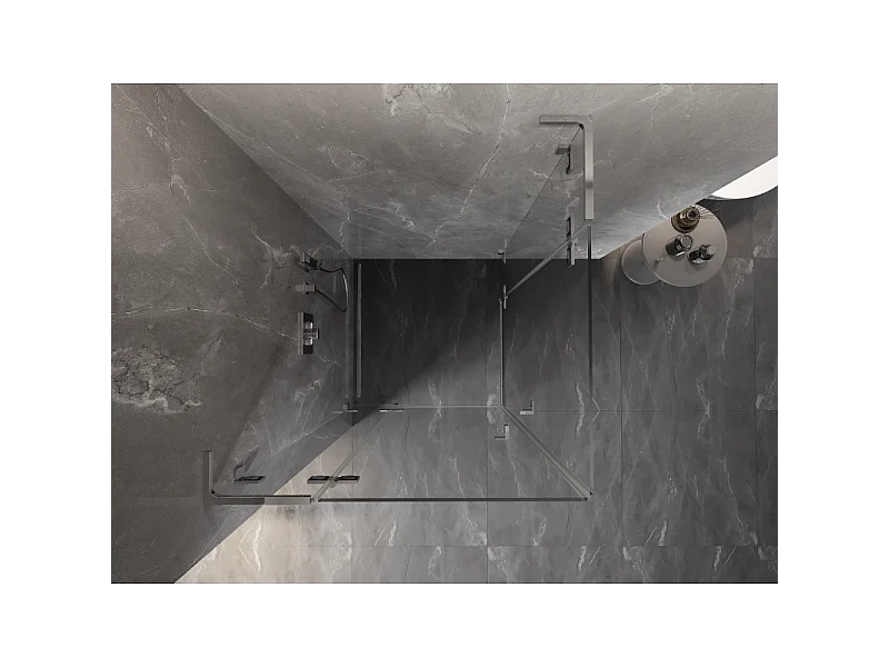 Mexen Lunar L Duo kabina prysznicowa uchylna 105 x 105 cm, transparent, chrom - 834L-105L-105P-01-00