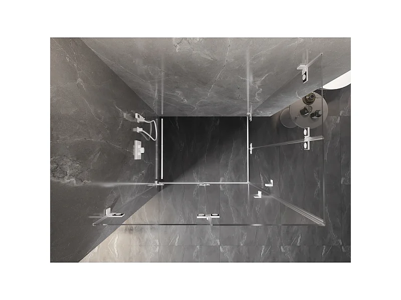 Mexen Lunar-F Duo Folding Shower Enclosure 95 x 90 cm, Transparent, White - 836-095L-090P-20-00