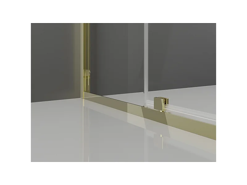 Mexen Exo-3S 3-sidet brusekabine med hængsler 135 x 70 cm, transparent, gylden - 819-135-070-50-00-3S