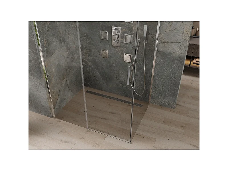 Mexen Omega drsna prha 100 x 90 cm, prozorna, krom - 825-100-090-01-00