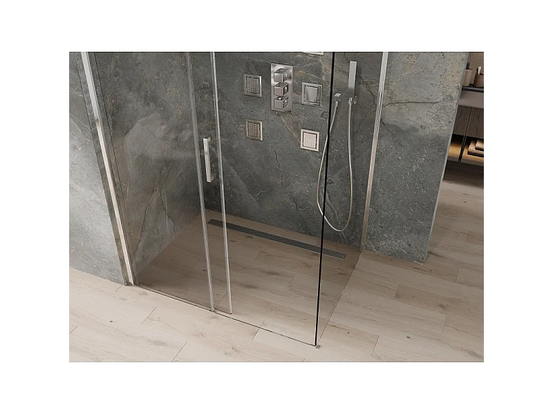 Mexen Omega drsna prha 100 x 90 cm, prozorna, krom - 825-100-090-01-00