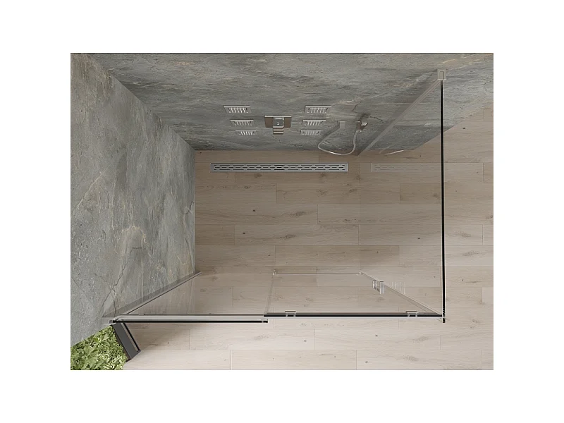 Mexen Omega drsna prha 100 x 90 cm, prozorna, krom - 825-100-090-01-00
