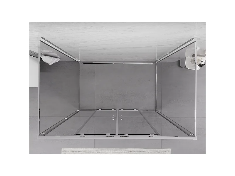 Mexen Exo-3S 3-sidet skydedør brusekabine 150 x 90 cm, transparent, krom - 8152-150-090-01-00-3S