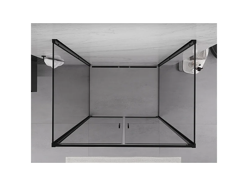Mexen Exo-3S kabina prysznicowa 3-ścienna uchylna 100 x 75 cm, transparent, czarna - 814-100-075-70-00-3S