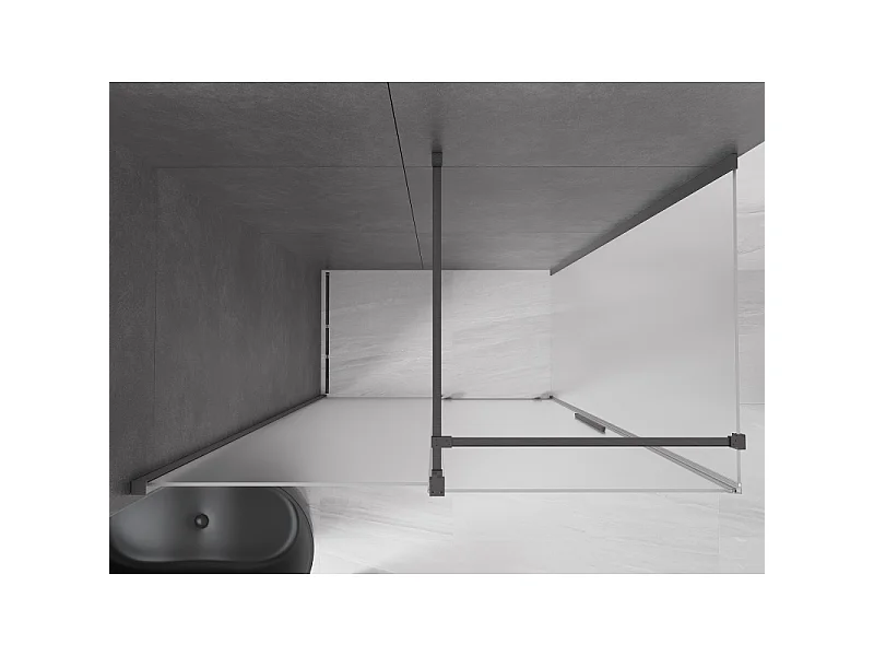 Mexen Velar schuifbare douchecabine 160 x 85 cm, ijs, geborsteld gun gray - 871-160-085-31-66