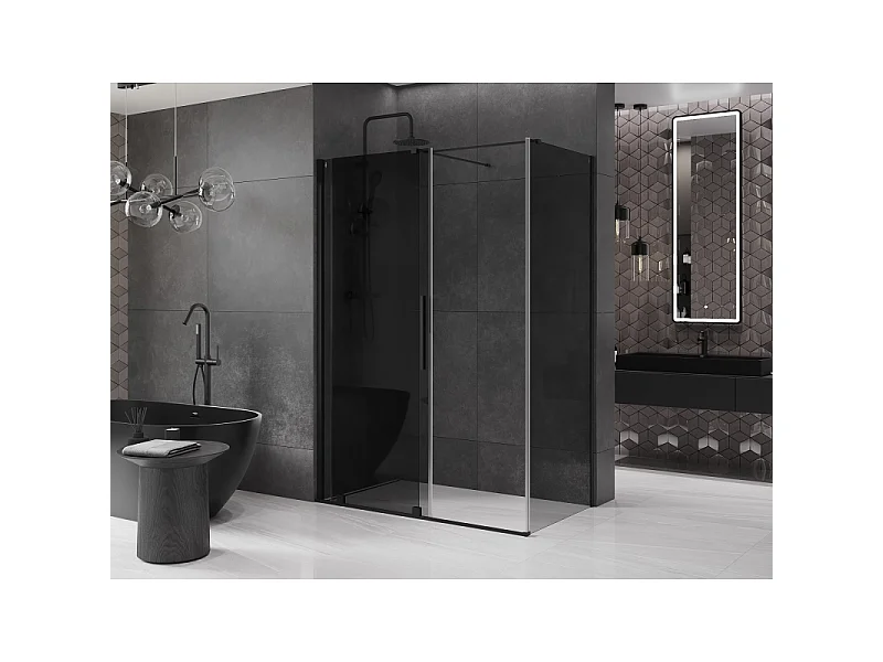Mexen Velar Duschkabine 130 x 75 cm, Graphit, Schwarz - 871-130-075-41-70