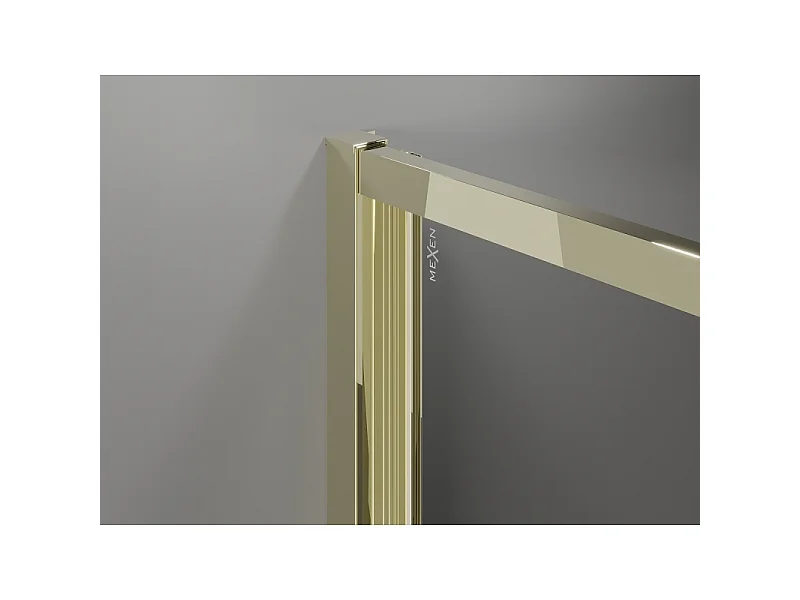 Mexen Exo inklapbare douchecabine 90 x 85 cm, transparant, goud - 816-090-085-50-00
