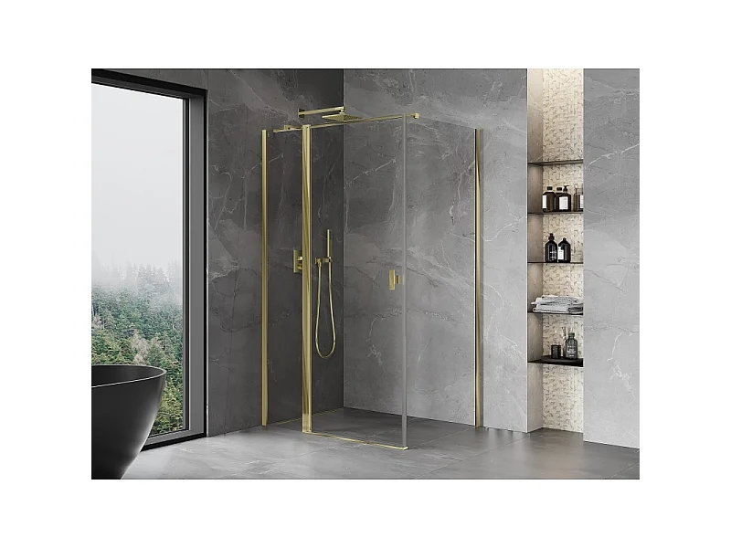 Mexen Mist T hinged shower cabin 115 x 90 cm, transparent, gold - 8A4T-115-090-50-00