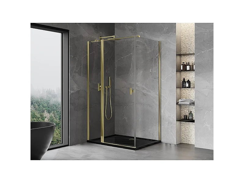 Mexen Mist T hinged shower cabin 115 x 90 cm, transparent, gold - 8A4T-115-090-50-00