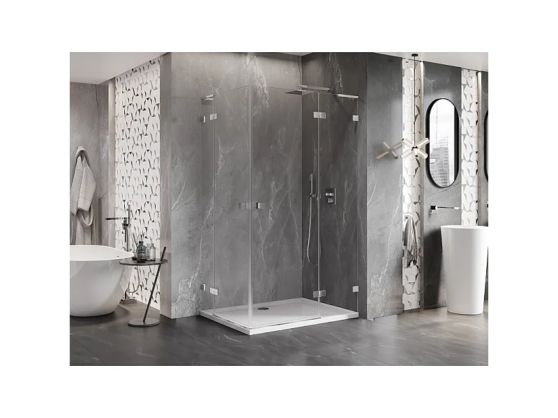 Mexen Lunar L Duo kabina prysznicowa uchylna prawa 110 x 80 cm, transparent, chrom - 834L-110P-080L-01-00