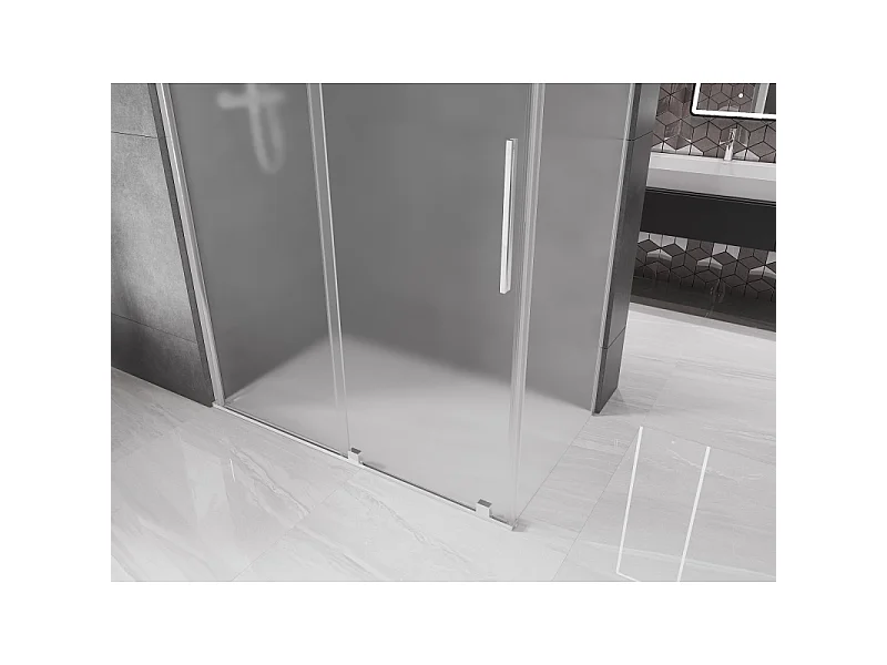 Mexen Velar schuifdouchecabine 140 x 70 cm, matglas, chroom - 871-140-070-31-01