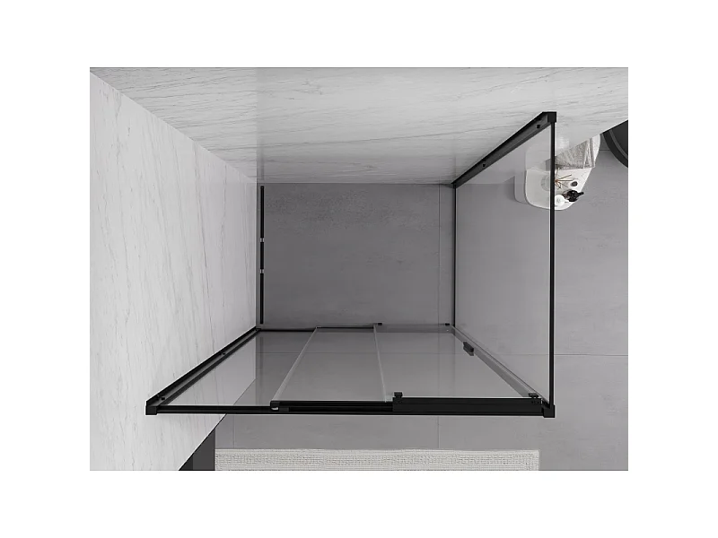 Mexen Exo schiebbare Duschkabine 80 x 100 cm, transparent, schwarz - 8153-080-100-70-00