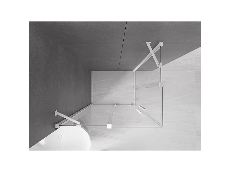 Mexen Velar Duo Schiebeduschkabine 100 x 90 cm, transparent, weiß - 871-100-090-02-20