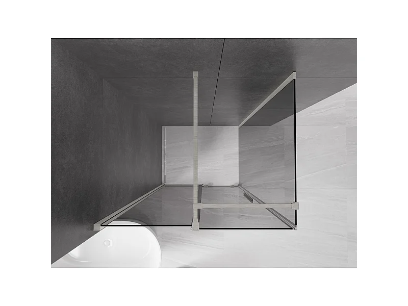 Mexen Velar schuifdouchecabine 90 x 75 cm, grafiet, geborsteld nikkel - 871-090-075-41-97