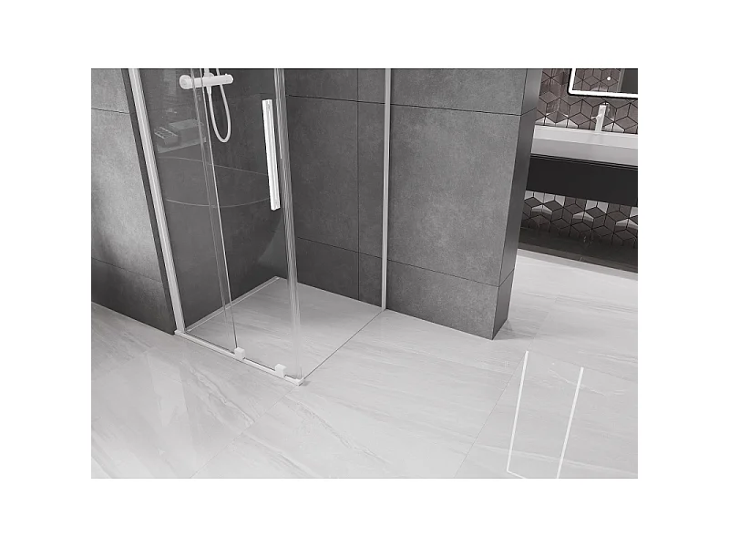 Mexen Velar Schiebeduschkabine 90 x 90 cm, transparent, weiß - 871-090-090-01-20