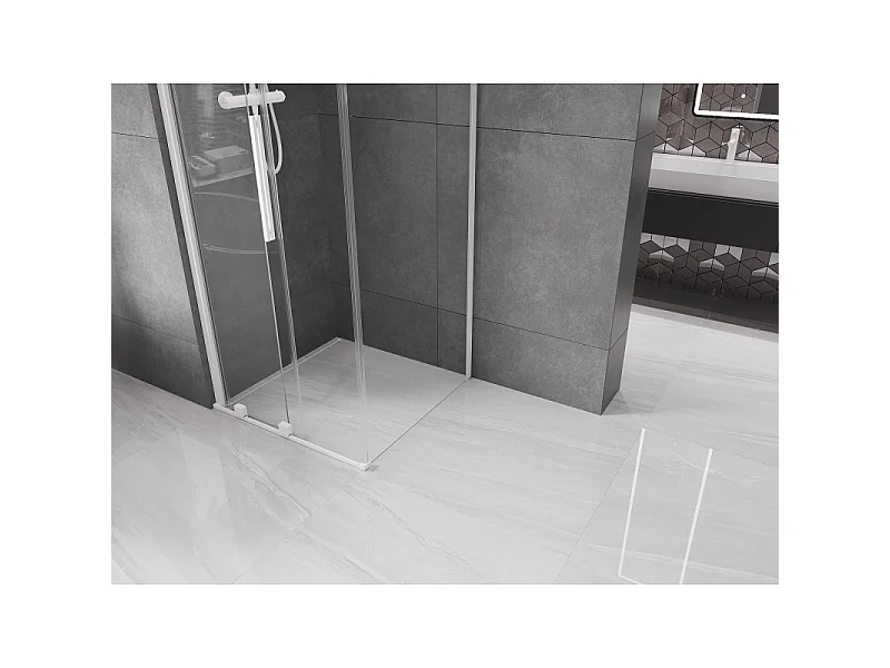 Mexen Velar Schiebeduschkabine 90 x 90 cm, transparent, weiß - 871-090-090-01-20