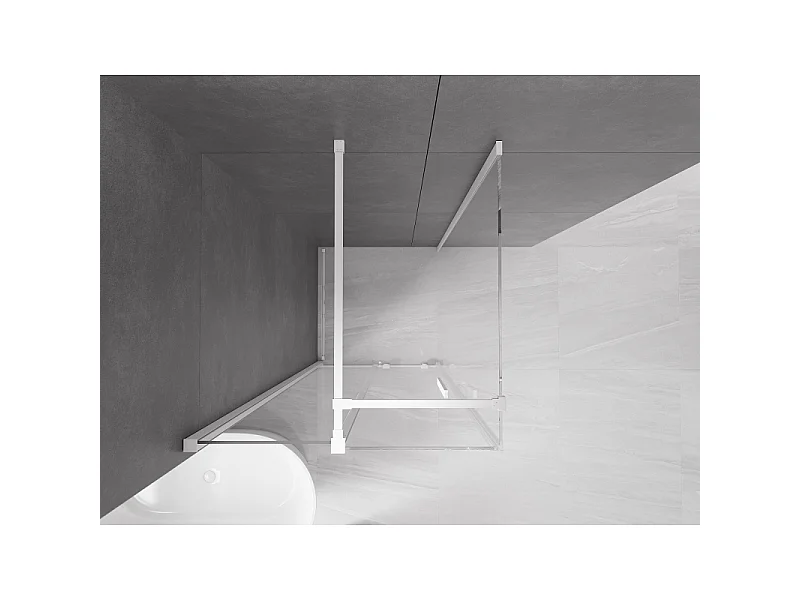 Mexen Velar Schiebeduschkabine 90 x 90 cm, transparent, weiß - 871-090-090-01-20