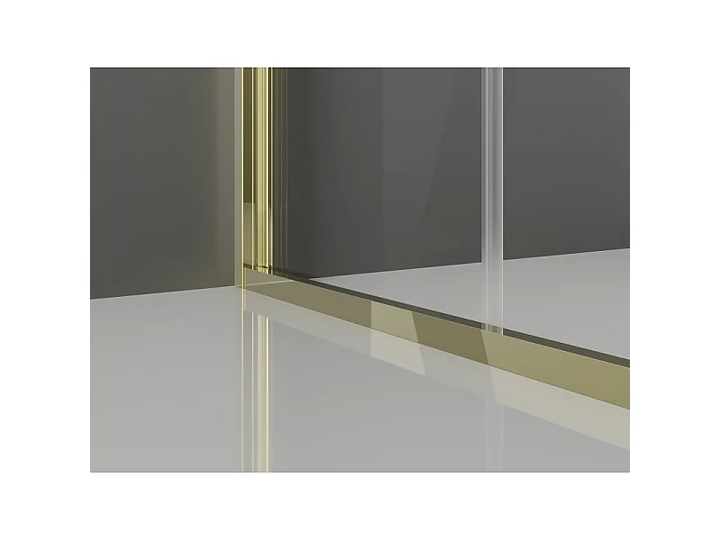 Mexen Exo-3S cabine de douche pliante 3 parois 90 x 80 cm, transparent, dorée - 816-090-080-50-00-3S