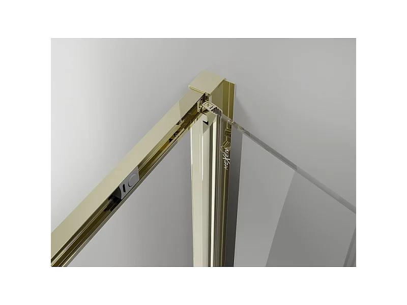 Mexen Exo-3S cabine de douche pliante 3 parois 90 x 80 cm, transparent, dorée - 816-090-080-50-00-3S