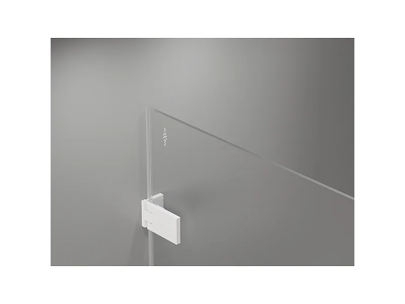 Mexen Lunar-F Duo folding shower cabin 100 x 75 cm, transparent, white - 836-100L-075P-20-00