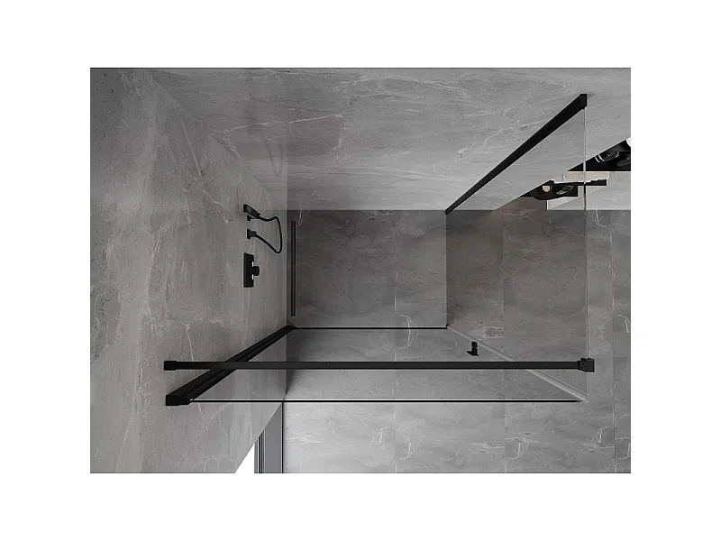 Mexen Mist-B dørbruserkabine 70 x 95 cm, transparent, sort - 8A2T-070-095-70-00