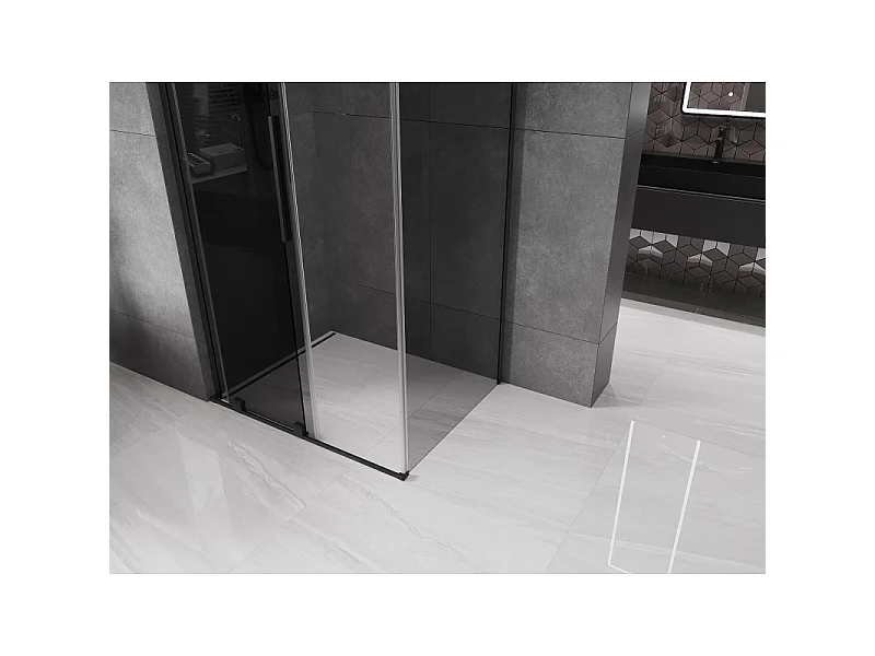 Mexen Velar L cabine de douche coulissante 120 x 85 cm, graphite, noir - 871-120-085-43-70