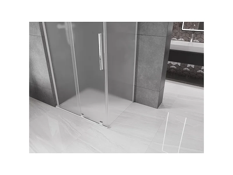 Mexen Velar L drsna prha kabina 90 x 85 cm, zmrzal, krom - 871-090-085-33-01
