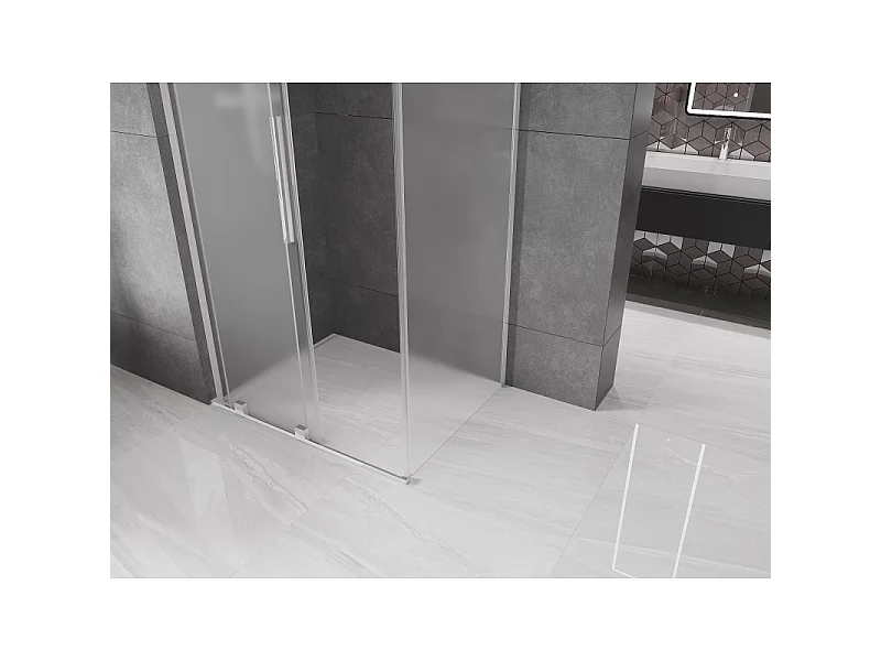 Mexen Velar L drsna prha kabina 90 x 85 cm, zmrzal, krom - 871-090-085-33-01