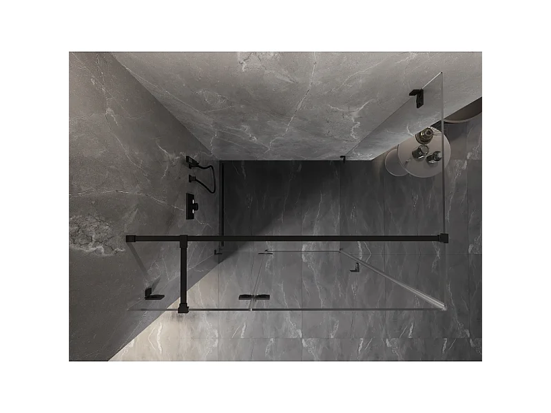 Mexen Lunar T schuifbare douchecabine links 90 x 100 cm, transparant, zwart - 834T-090-100-70-00-L