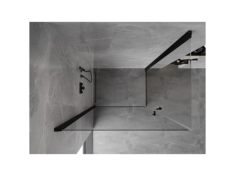 Mexen Mist-B Duo cabina doccia a battente 80 x 70 cm, trasparente, nera - 8A2-080-070-70-00