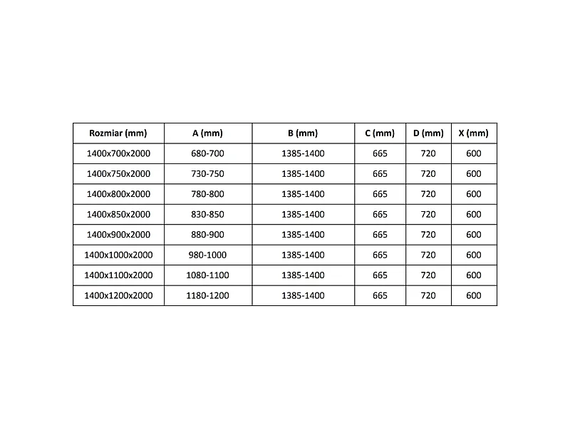 Mexen Velar Schiebedusche 140 x 75 cm, Graphit, Schwarz - 871-140-075-41-70