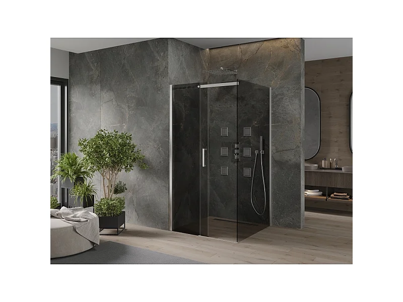 Mexen Omega drsna pršna kabina 100 x 100 cm, grafit, krom - 825-100-100-01-40