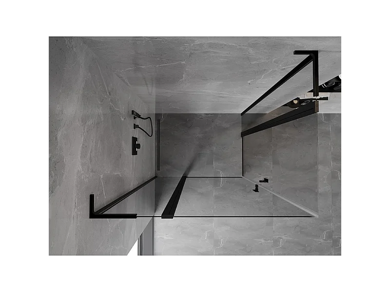 Mexen Mist L Duo cabine de douche pivotante 110 x 95 cm, transparent, noir - 8A4L-110-095-70-00