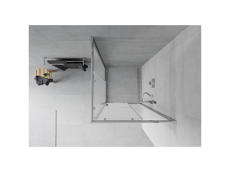 Mexen Rio vierkante douchecabine 90 x 90 cm, ijs, chroom - 860-090-090-01-30