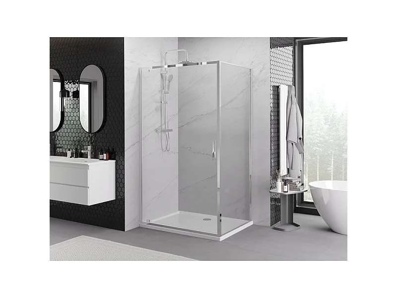 Mexen Exo Duschkabine Tür 95 x 100 cm, transparent, Chrom - 8181-095-100-01-00