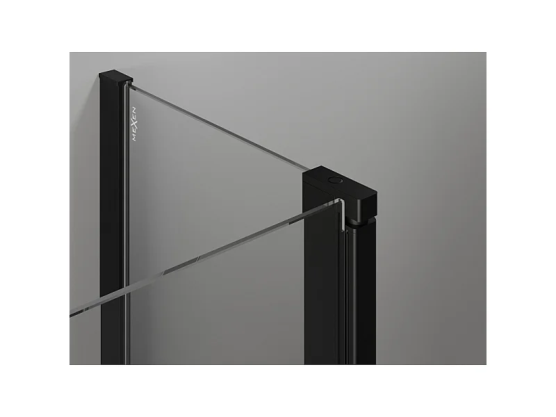 Mexen Mist semicircular shower cabin, hinged 80 x 80 cm, black grid, black - 8A32-080-080-70-77