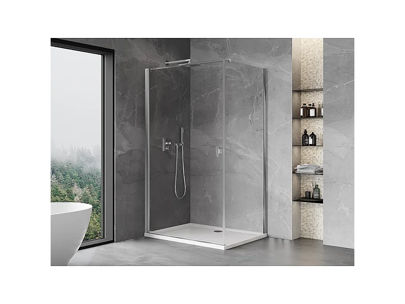 Mexen Mist-B nagibna tuš kabina 70 x 85 cm, prozorna, krom - 8A2T-070-085-01-00