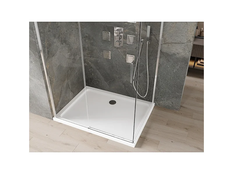 Mexen Omega kabina prysznicowa rozsuwana 110 x 70 cm, transparent, chrom + brodzik Flat - 825-110-070-01-00-4010