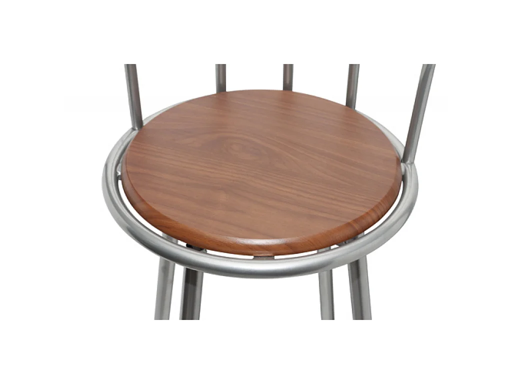 Juego de 2 taburetes de bar de madera marrón de diseño moderno 1202010