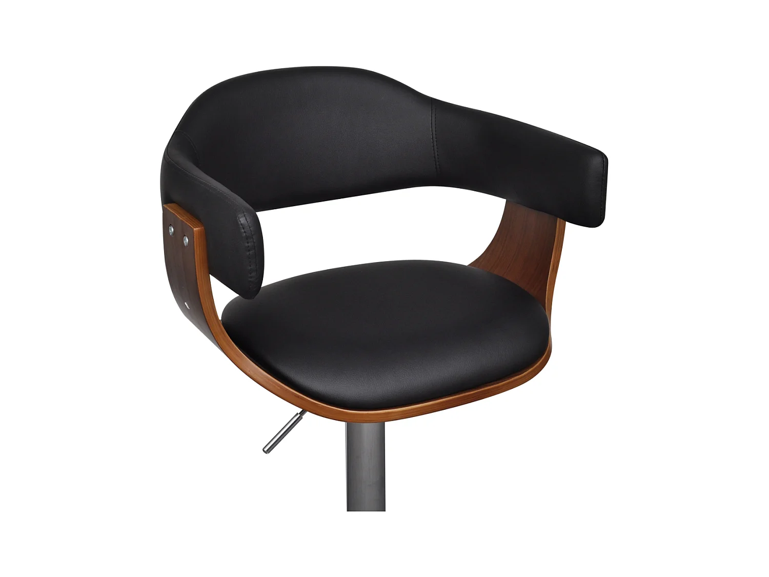 Conjunto de 2 taburetes de bar de diseño moderno en negro y madera 1202019