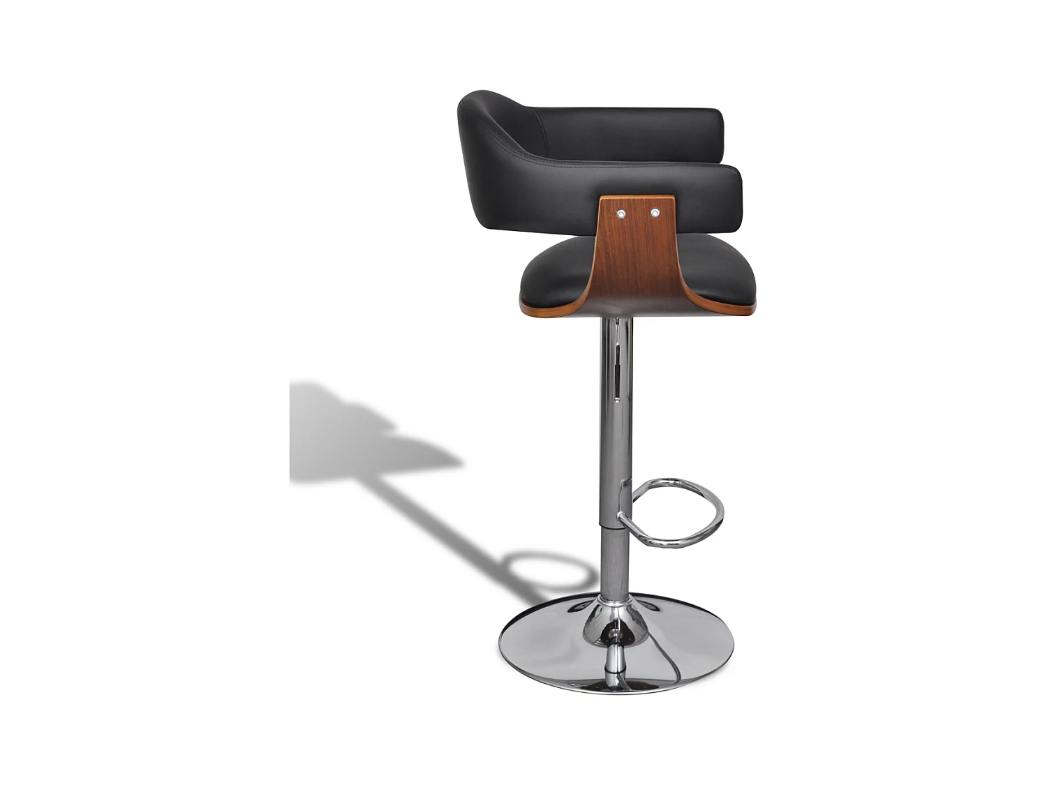 Conjunto de 2 taburetes de bar de diseño moderno en negro y madera 1202019