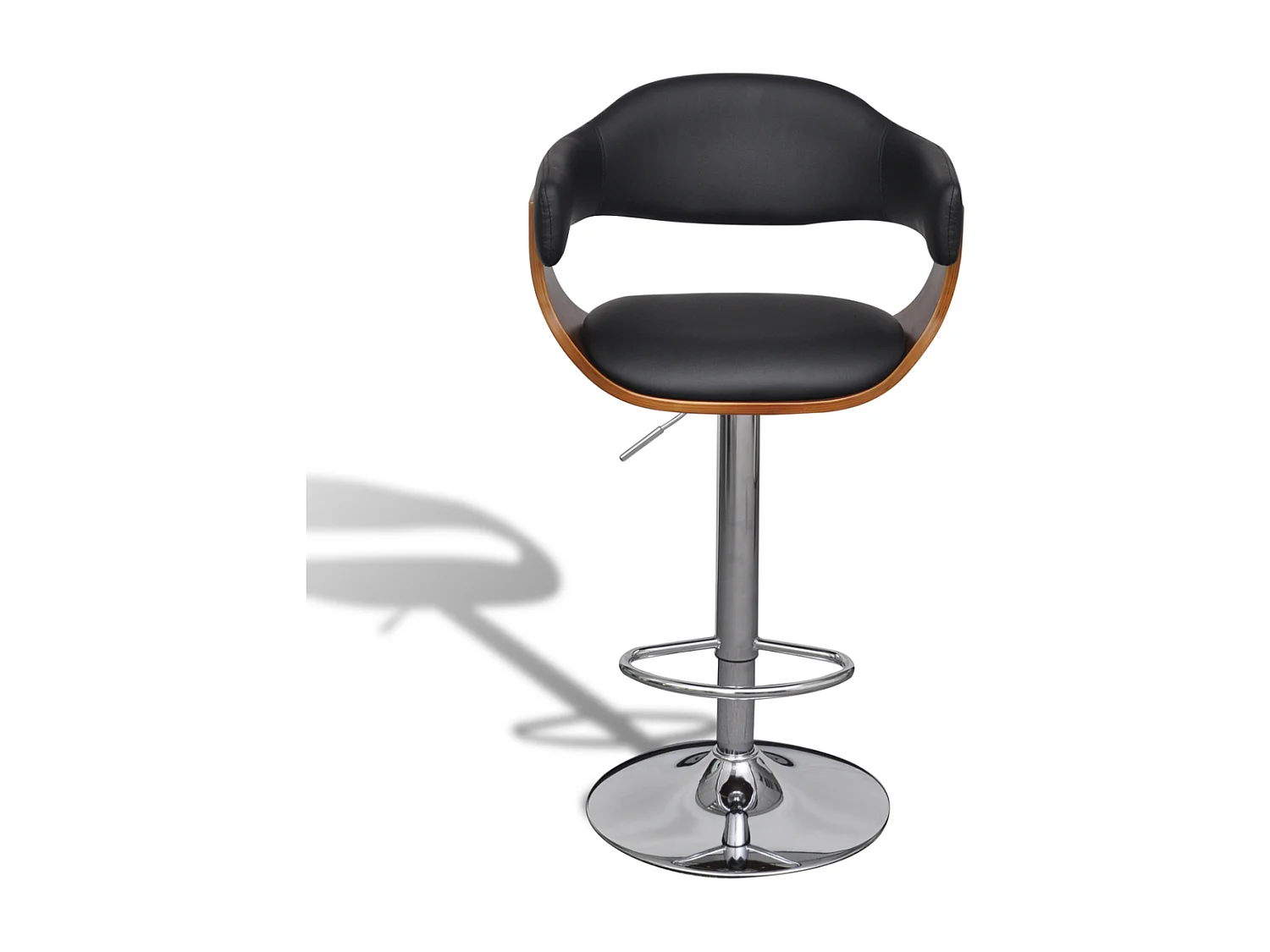 Conjunto de 2 taburetes de bar de diseño moderno en negro y madera 1202019