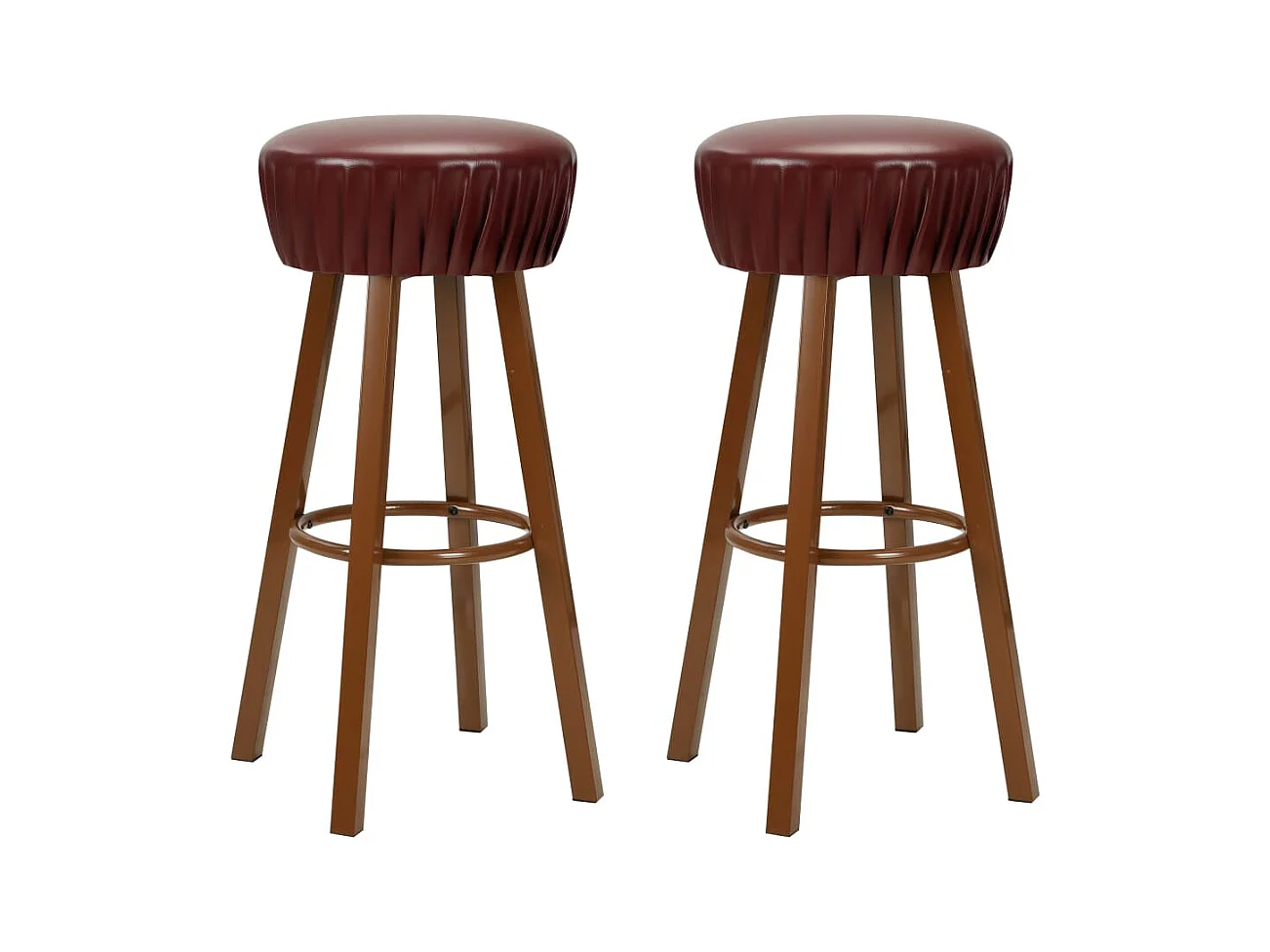 Set di due sgabelli da bar di design sedia con seduta sintetica marrone 1202068