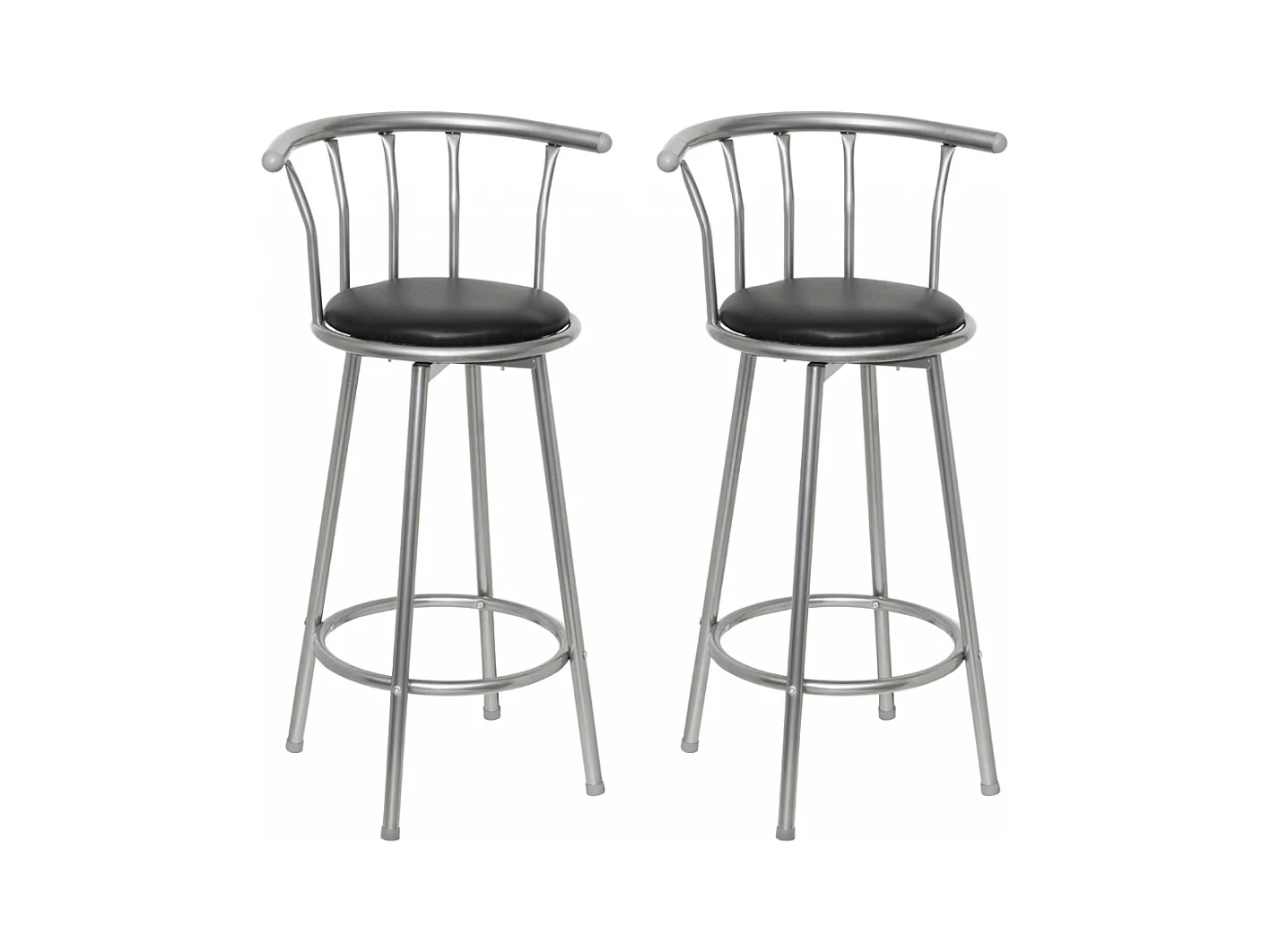 Conjunto de 2 bancos altos de madeira preta design moderno 1202011