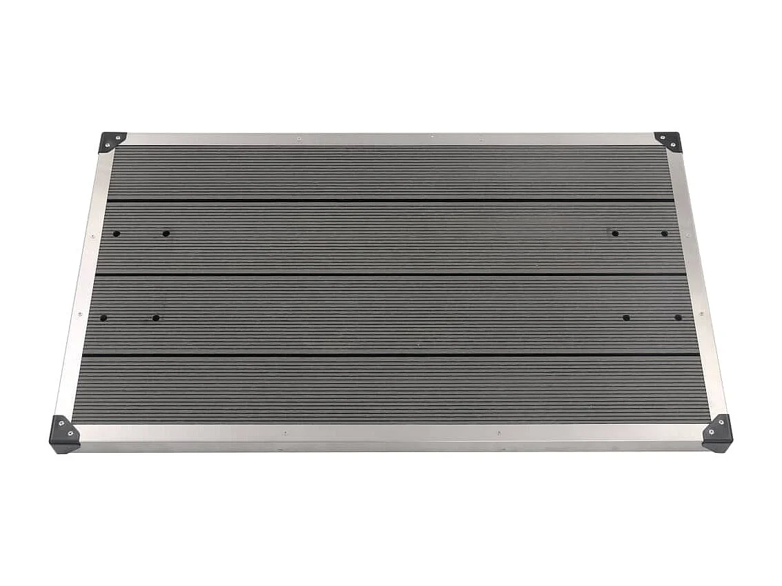 Plato de ducha exterior Plato de ducha para jardín plato de ducha para terraza piscina WPC acero inoxidable 110 x 62 cm gris 02_0001983