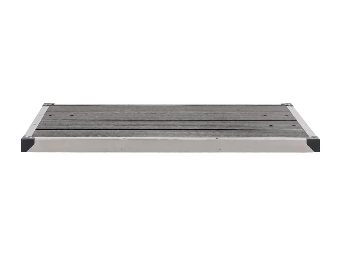 Plato de ducha exterior Plato de ducha para jardín plato de ducha para terraza piscina WPC acero inoxidable 110 x 62 cm gris 02_0001983