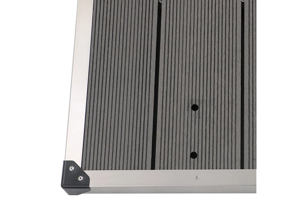 Plato de ducha exterior Plato de ducha para jardín plato de ducha para terraza piscina WPC acero inoxidable 110 x 62 cm gris 02_0001983