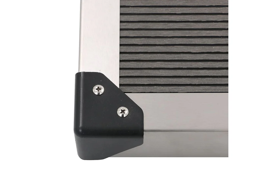 Plato de ducha exterior Plato de ducha para jardín plato de ducha para terraza piscina WPC acero inoxidable 110 x 62 cm gris 02_0001983