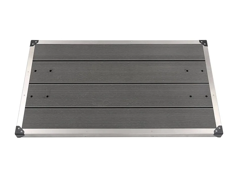 Plato de ducha exterior Plato de ducha para jardín plato de ducha para terraza piscina WPC acero inoxidable 110 x 62 cm gris 02_0001983