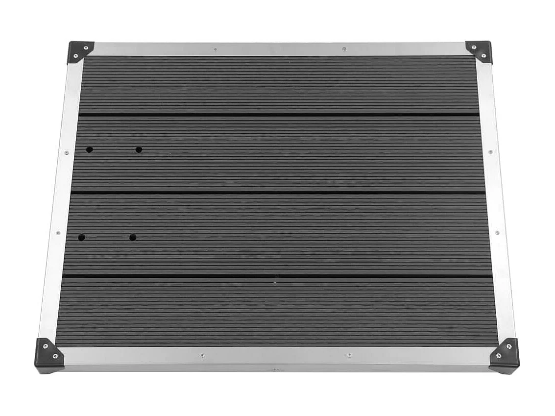 Piatto doccia da esterno piatto doccia da giardino piatto doccia da terrazzo piscina WPC acciaio inox 80 x 62 cm grigio 02_0001981